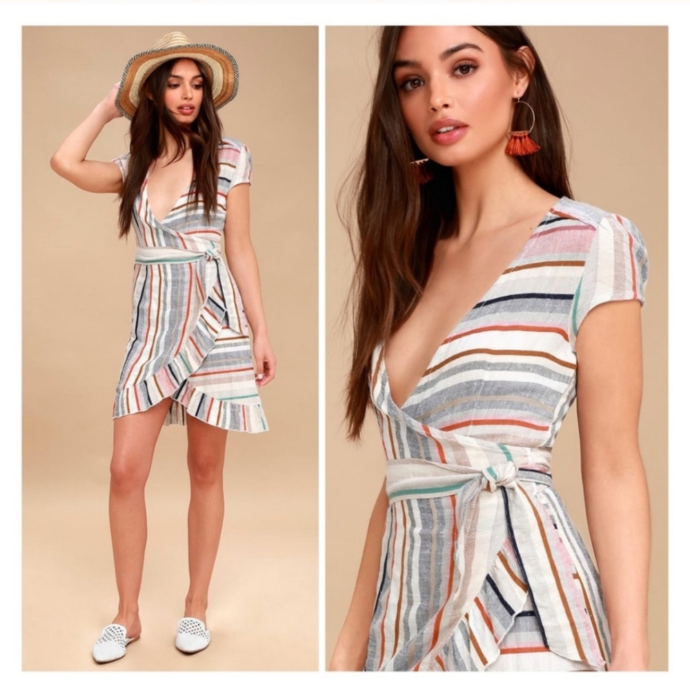Free People Wrap It Up Stripe Dress Small